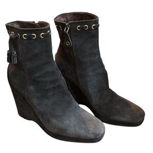 EUC - PRADA The Original Car Shoe wedge - chocolate brown - Size 39.5